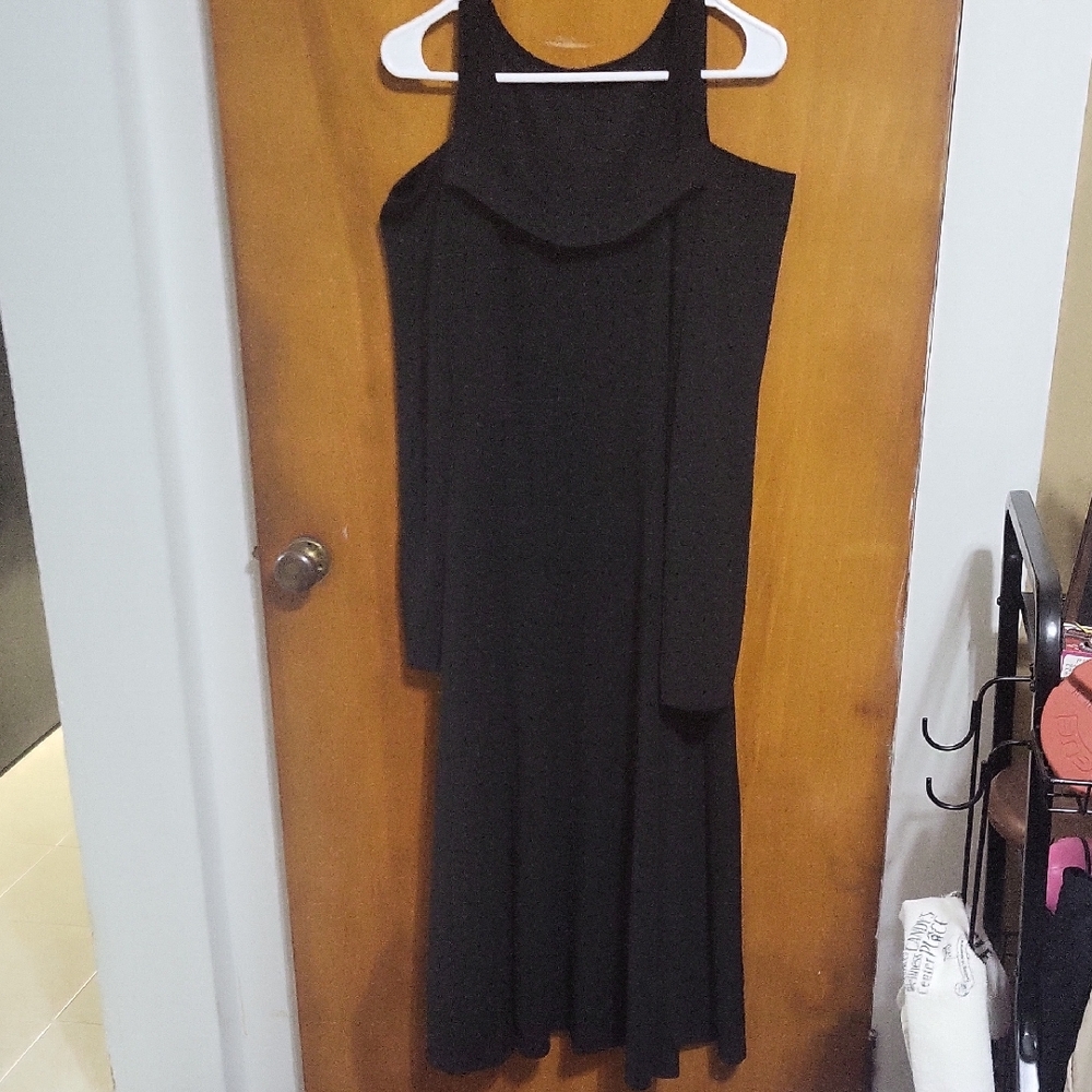 Womens Cold Shoulder Black Dress Shein Curve 1XL